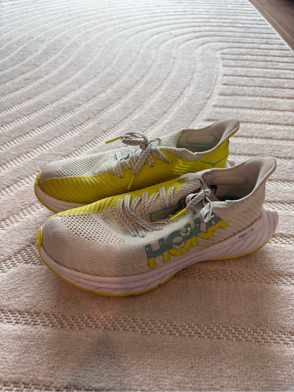 Hoka Kids Sneakers in White and Yellow